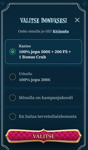 Rekisteröityminen BetAliceen